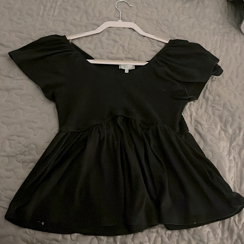 Black Peplum Blouse